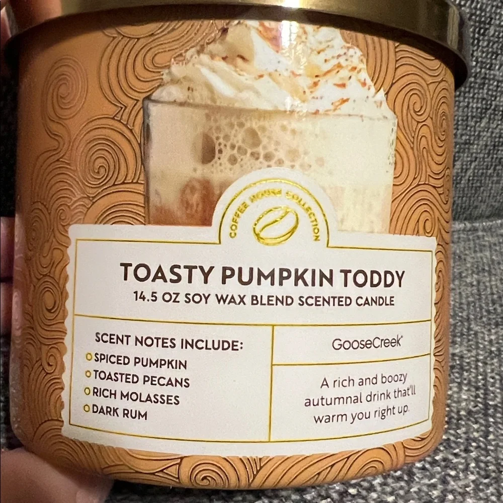 NWT Goose Creek Toasty Pumpkin Toddy 3-Wick Candle